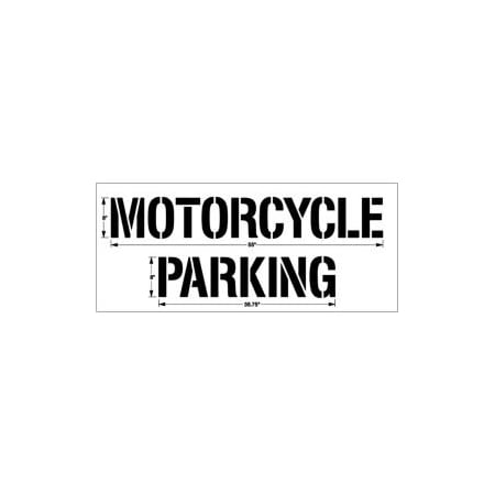 Newstripe. Newstripe 8in Motorcycle Parking, on two lines -1/8in Thick, PolyTough, Plastic, White 10004939